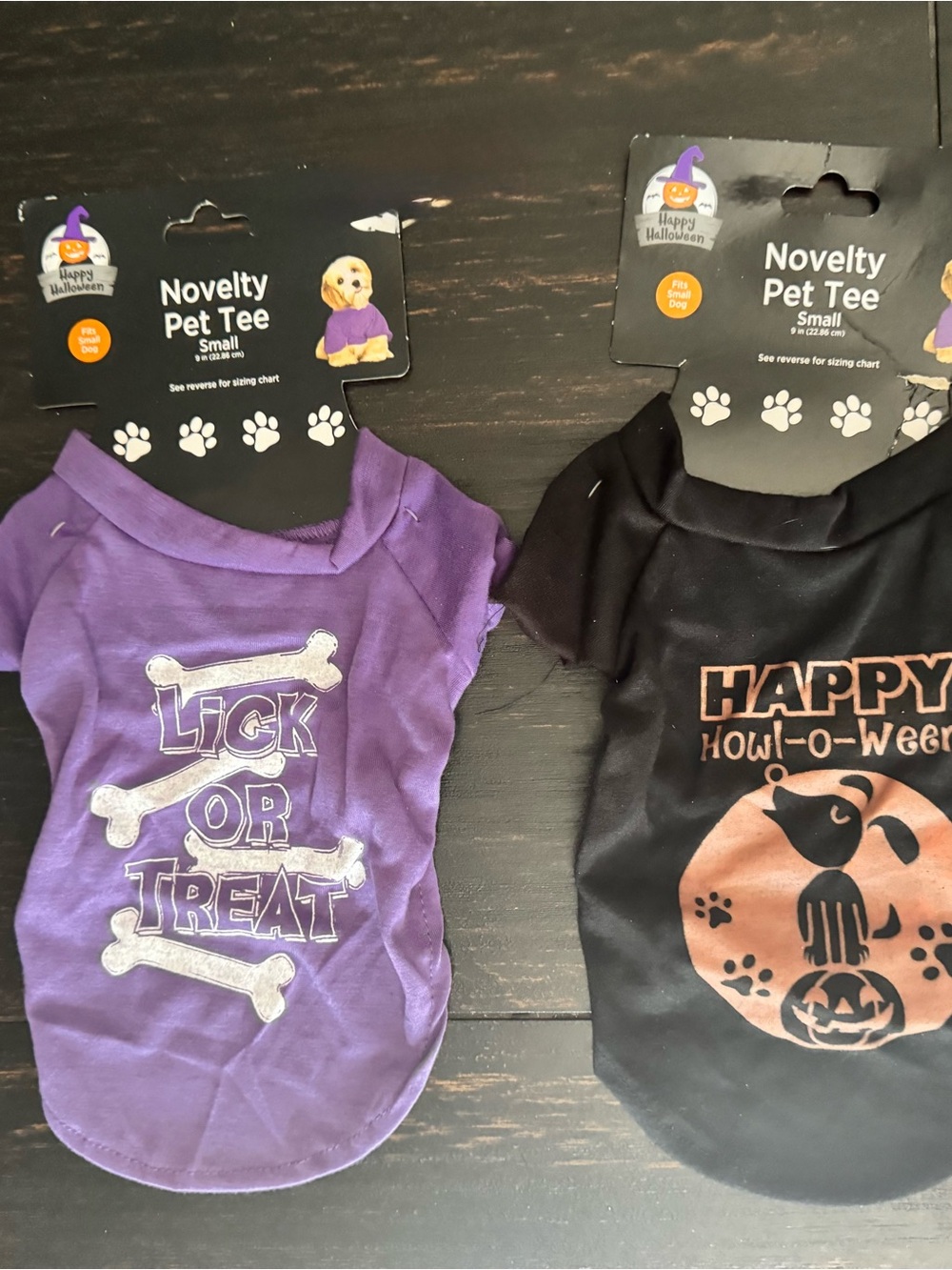 NWT! Set of Two Happy Halloween Novelty Pet Tee Small 9” Costume
